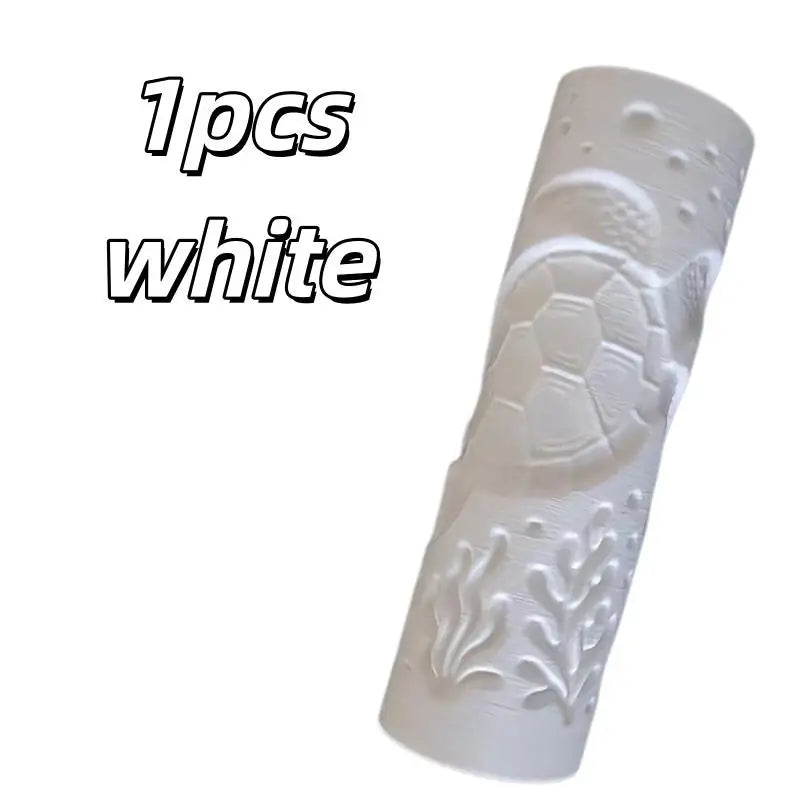 1pcs Seamless Texture Roller for Clay – Sea, Grass & Marine Patterns, No Carve, Plastic Pottery Tool