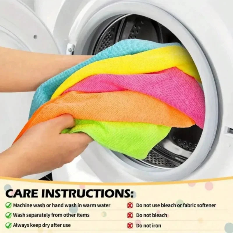 1/3/5/10Pcs Multi-Color Microfiber Cleaning Towels, Soft Quick Drying Water Absorbent Cloths for Home Kitchen Bathroom Hotel
