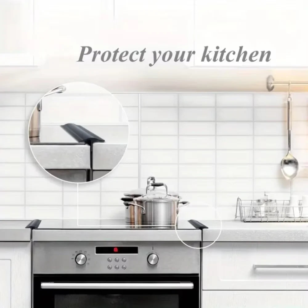 53cm Silicone Kitchen Stove Gap Cover Heat Resistant Anti-Oil Dust Water Seal for Gas Range Oven Countertop Sealing Strip