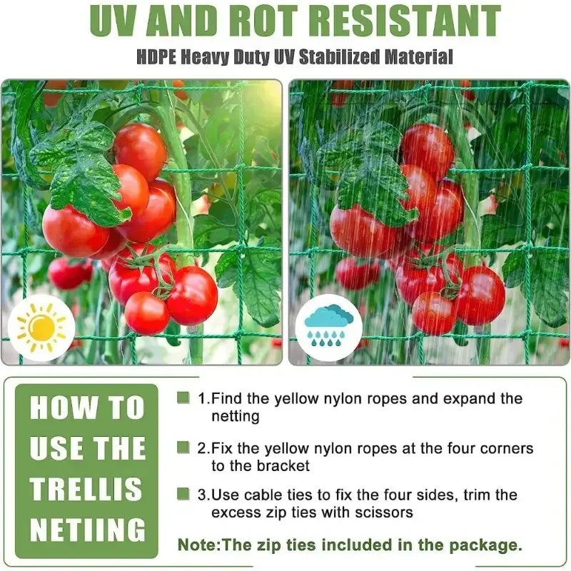 Hi-quality Nylon Garden Netting Loofah Morning Glory Flowers Vine Plants Climbing Net Cucumber Vine Grow Holder Brackets