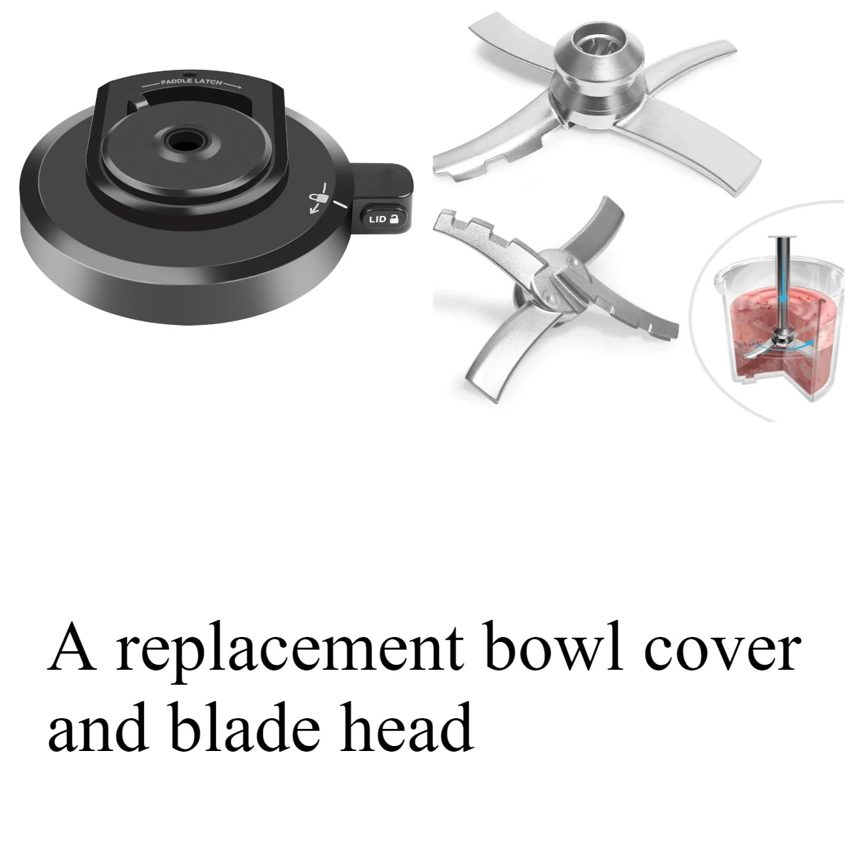 Ninja CREAMi Replacement Lid & Blade Set Compatible with NC300 NC301 NC299AMZ Series Ice Cream Maker Spare Parts