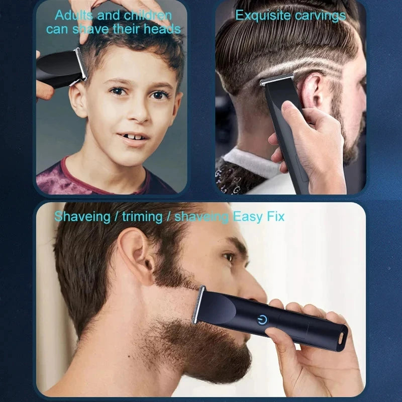 Electric Hair Trimmer Adjustable Cutter Head Design Men Professional Barber Cutting Shaving Machine USB Charging For Home Salon