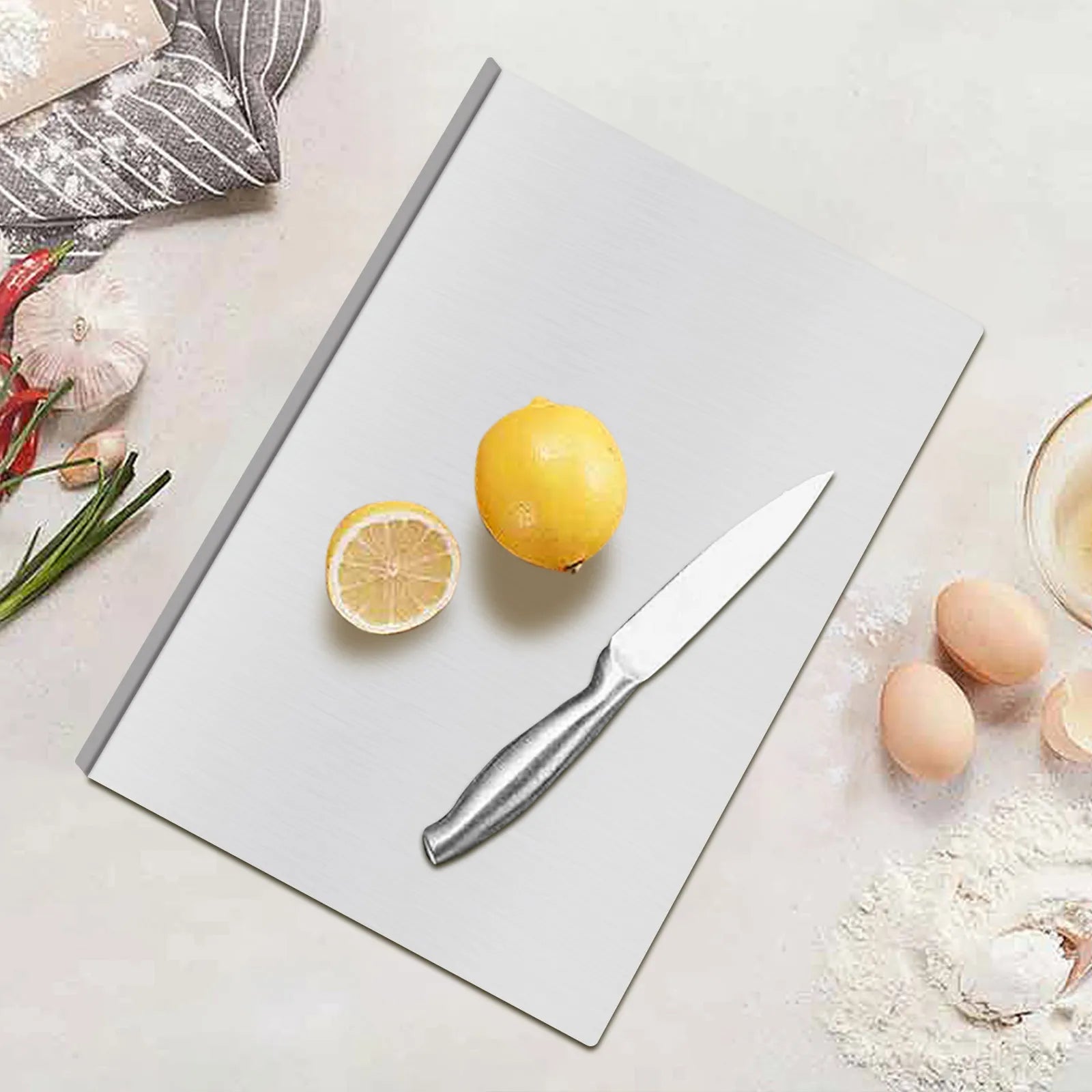 304 Stainless Steel Cutting Board, Anti-Scratch Chopping Board For Kitchen, Multi-Purpose Kitchen Chopping Block