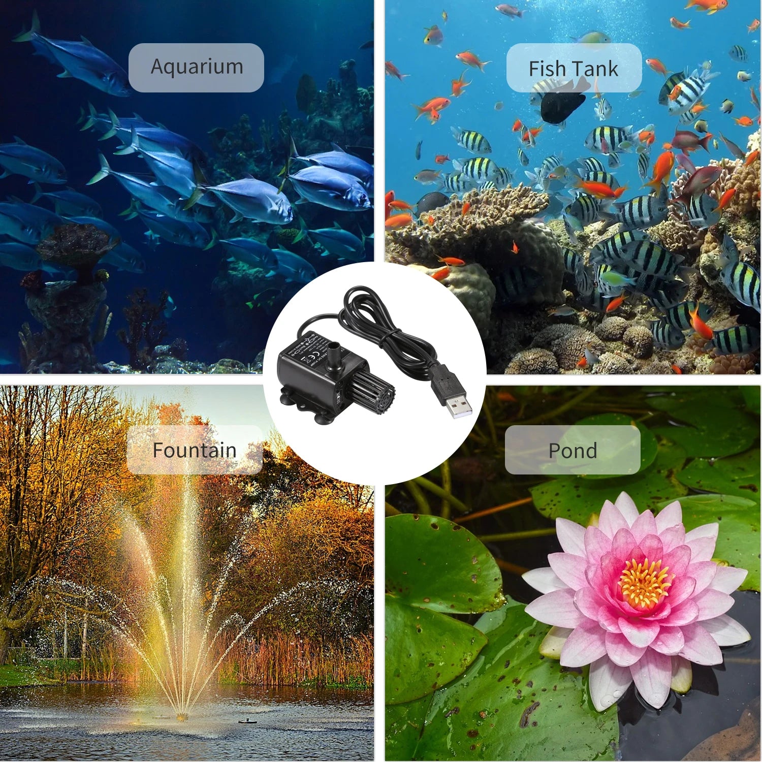 DECDEAL USB Water Pump with Strainer Ultra-quiet Mini DC5V Micro Brushless Water Oil Pump Waterproof Submersible Fountain Pump