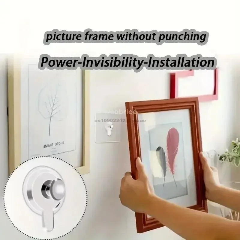 Punch-Free Screw Stickers Wall Picture Non-Marking Hook Invisible Traceless Picture Hanging Kitchen Bathroom Hanger Hook
