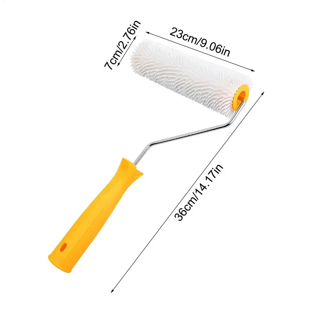 9-Inch Self Leveling Spiked Roller Ergonomic Concrete Screeding Tool Bubble Remover For Cement Paint Epoxy, Slab Basement