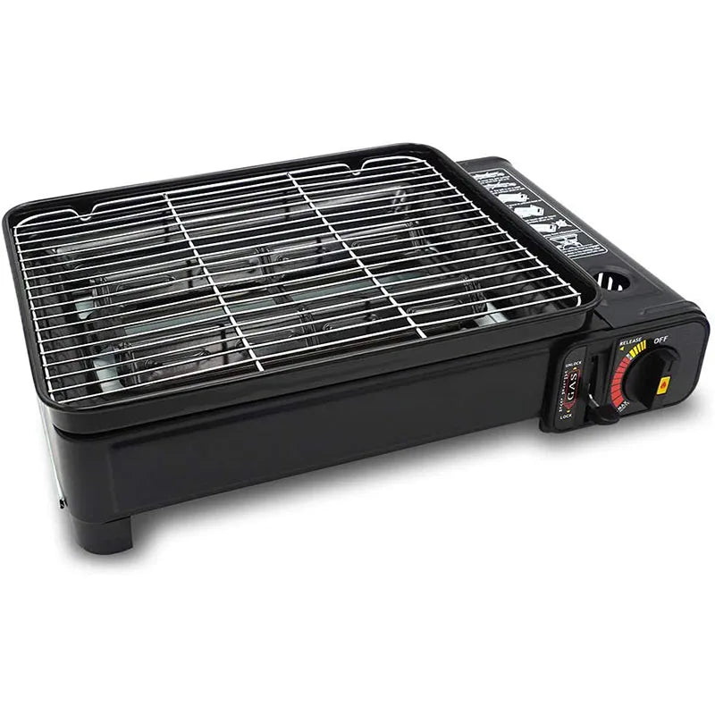 Portable Camping Barbecue Grill Outdoor Butane Gas Stove Smokeless Meat Grill Home Use(No gas))