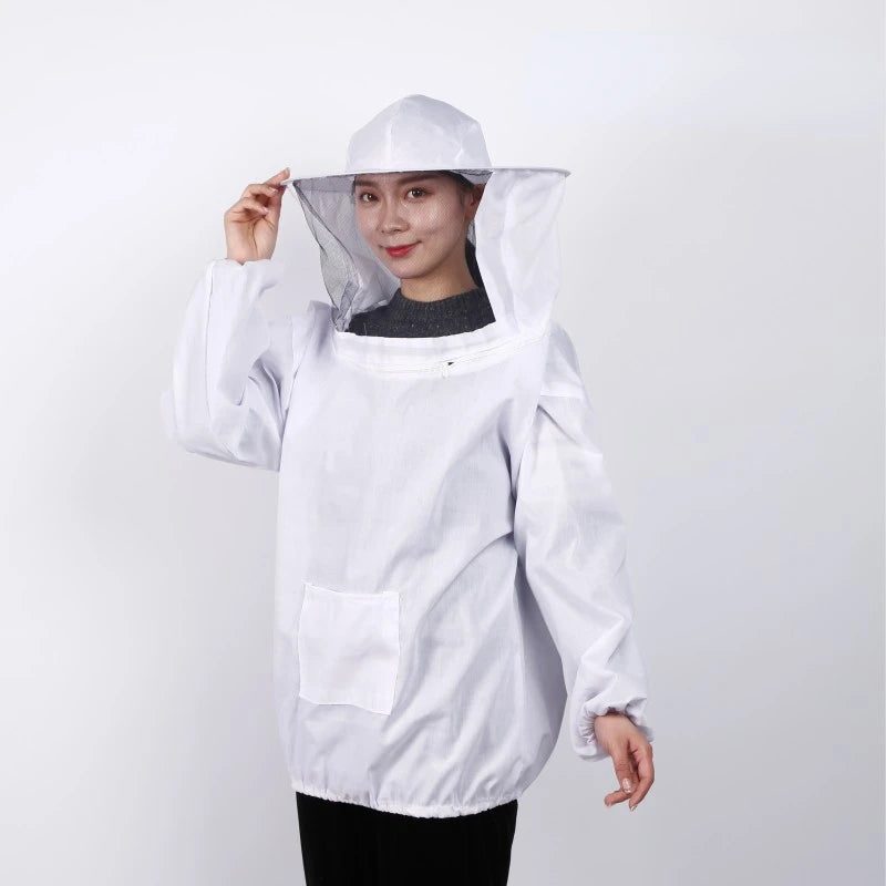 Foldable Beekeeping Suit Jacket Veil Set Double Zippered Beekeeping Protective Suit anti-bee Beekeeper Clothing with Hat