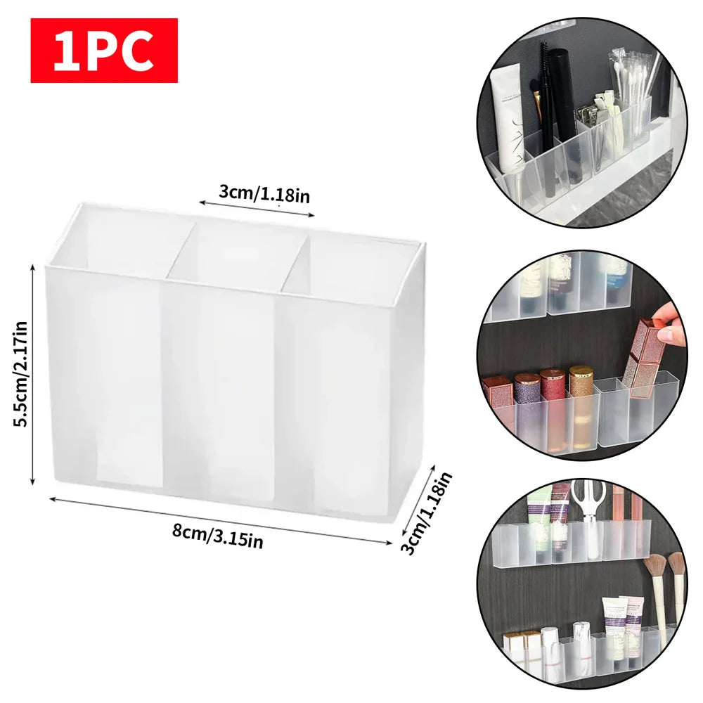 6PCS/3PCS/1PC multifunctional wall mounted compartment storage box, no punching required, suitable for storing small items in da