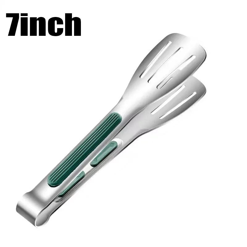 1pc Non Slip Stainless Steel Food Tongs Meat Salad Bread Clip Barbecue Grill Buffet Clamp Cooking Tools Kitchen Accessories