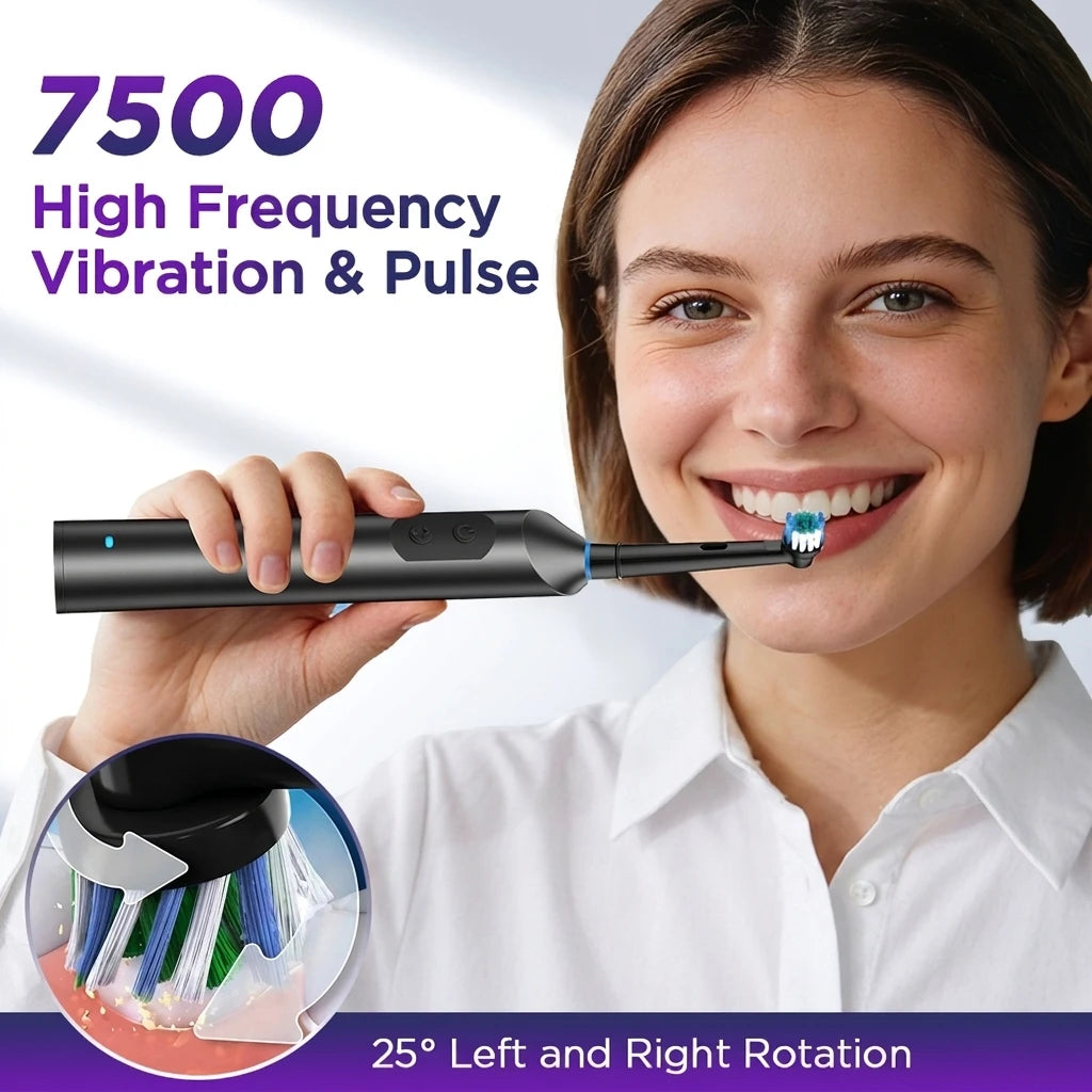 Electric Toothbrush for Adults with 5 Modes, Rotating Rechargeable Power Toothbrush IPX7 Waterproof, USB Heads for Home Travel