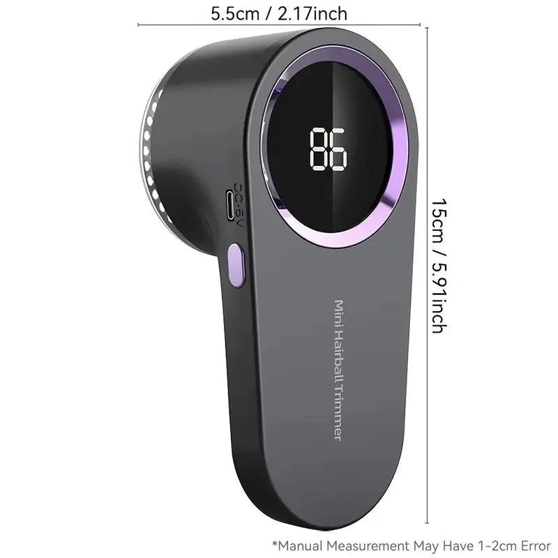 USB Charging Hair Ball Trimmer, Portable Clothing Hair Remover with Digital Display, Clothes and Pants Hair Removal Device