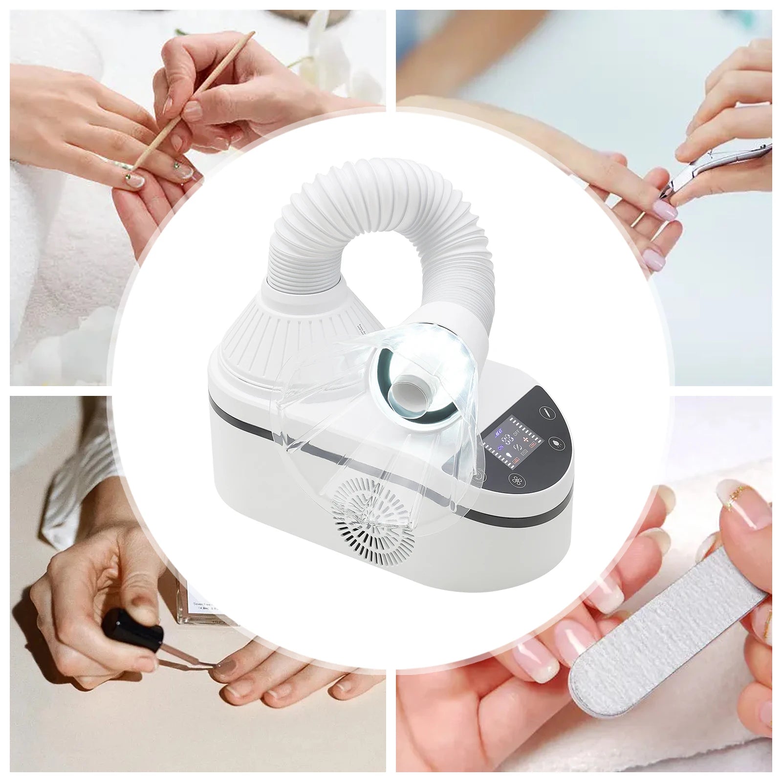 230W Tabletop Nail Dust Cleaning Machine Adjustable Speed Grinding Collecting Tool for Homes, Nail Art Schools, Beauty Salons