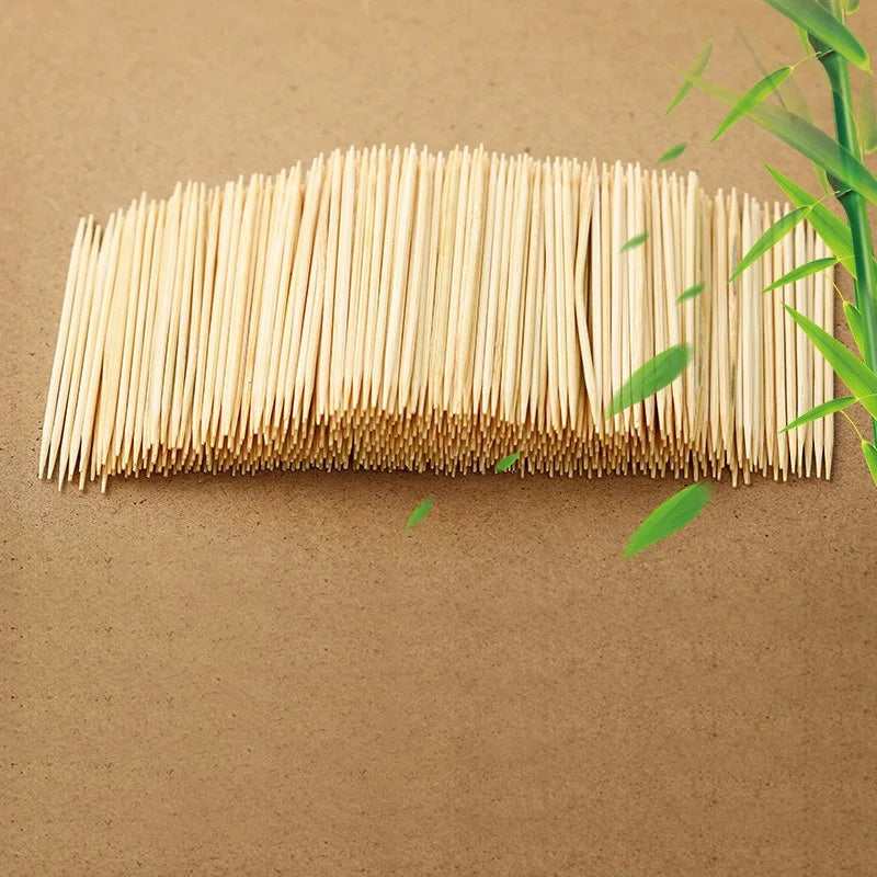 1000Pcs Disposable Double Headed Toothpicks Bamboo Material Cake Fruit Bread Dessert Toothpicks Portable Teeth Cleaning Tools