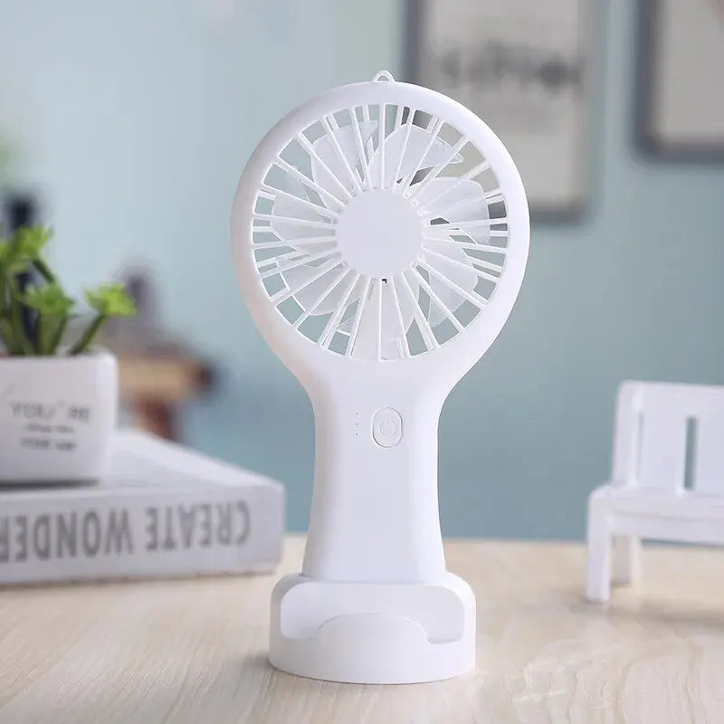 Creative Mini Handheld Small Fan USB Charging Portable 3 Speed High Wind Desktop Office Travel Pocket Fan Student Quiet Chroma