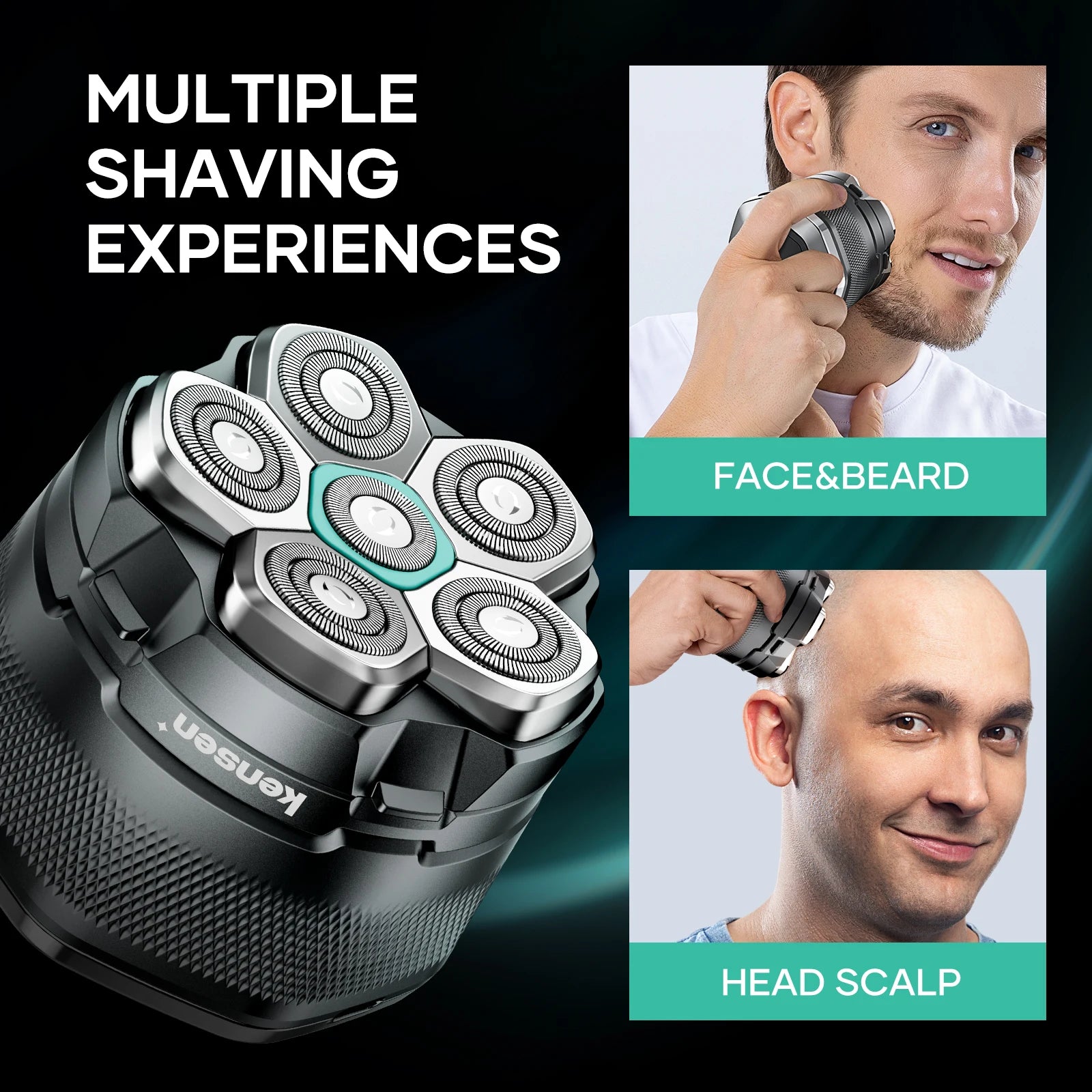 KENSEN Replaceable Blade for S15 Head Shaver 6D Magnetic Razor Head Waterproof Stainless Steel Razor Blade for FK-8750 Cutter
