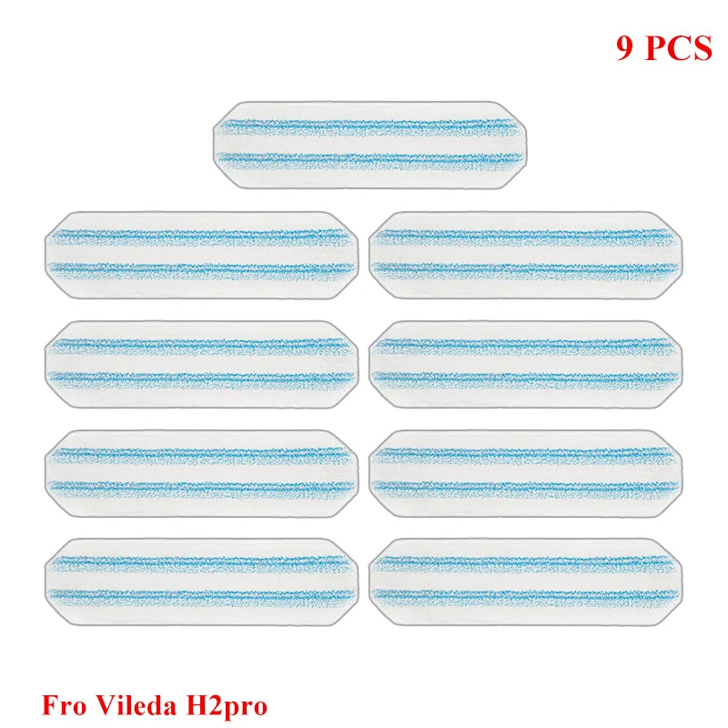 Replacement Rags Fit For Vileda H2prO Flat Mop System , Washable Reusable Microfiber Mop Pad | Safe On Wood Floors, Vinyl, Tile