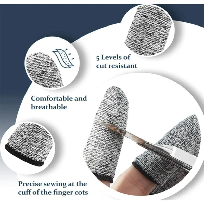 Level 5 Anti-Cut Finger Cover High-Strength Safety Flexible Anti Cut Fingertip Gloves Kitchen Tool Reusable and Durable