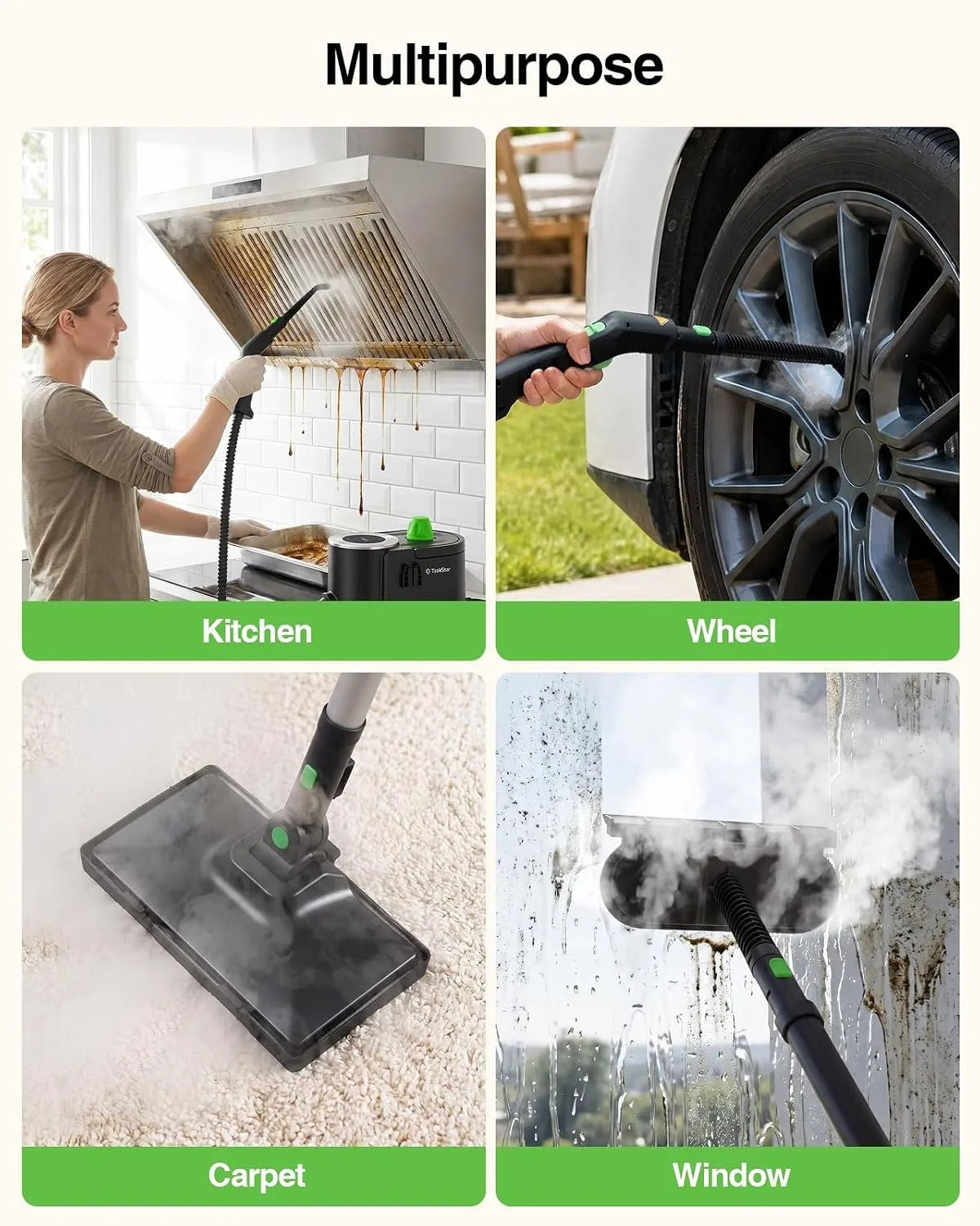 Taskstar 22-in-1 Steam Cleaner High Pressure Steam 1.6L Water TanK MultiFunction