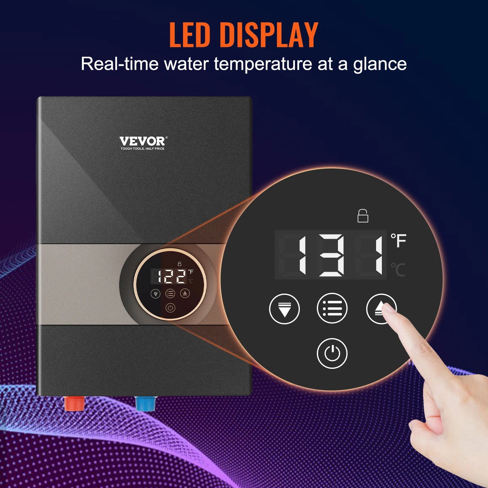 SucceBuy Instant Water Heater 8/13.8/18kw On Demand Electric  Water Boiler Digital Temperature Display & Easy Installation