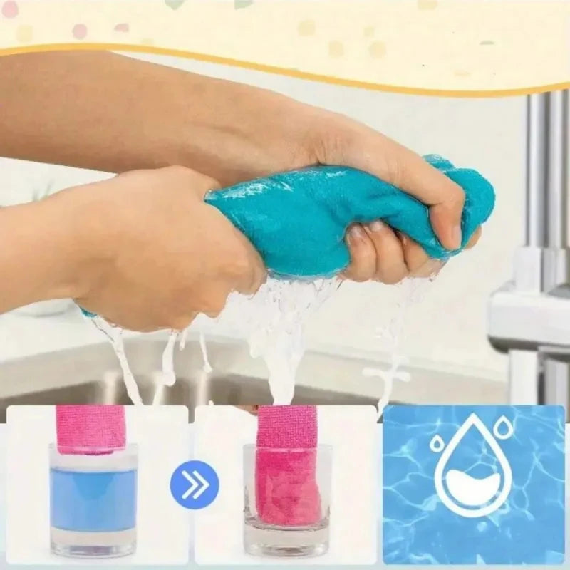 1/3/5/10Pcs Multi-Color Microfiber Cleaning Towels, Soft Quick Drying Water Absorbent Cloths for Home Kitchen Bathroom Hotel