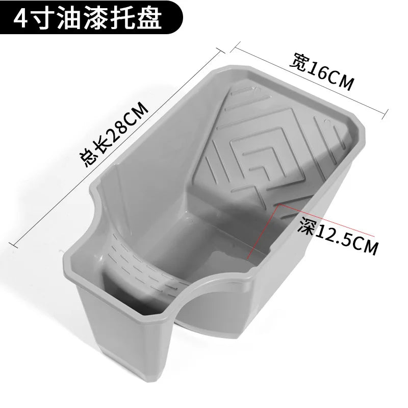4 Inch Portable Paint Cup with Roller Holder, Durable PP Material, Large Capacity Paint Bucket, Easy Assembly for Paint Brushes
