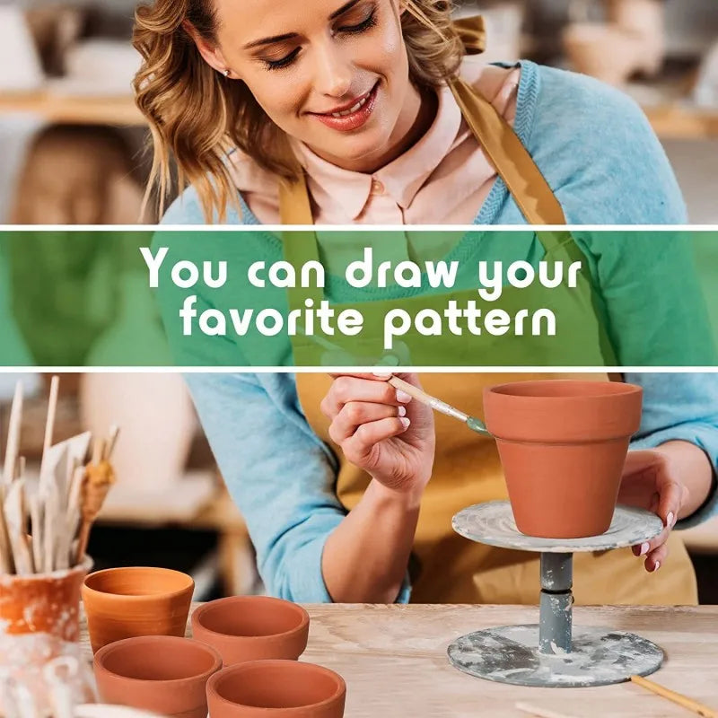 50 Pcs Tiny Terracotta Pots - 1.3 inch Small Mini Clay Pots with Drainage Holes Flower Nursery Terra Cotta Pots for in/outdoor