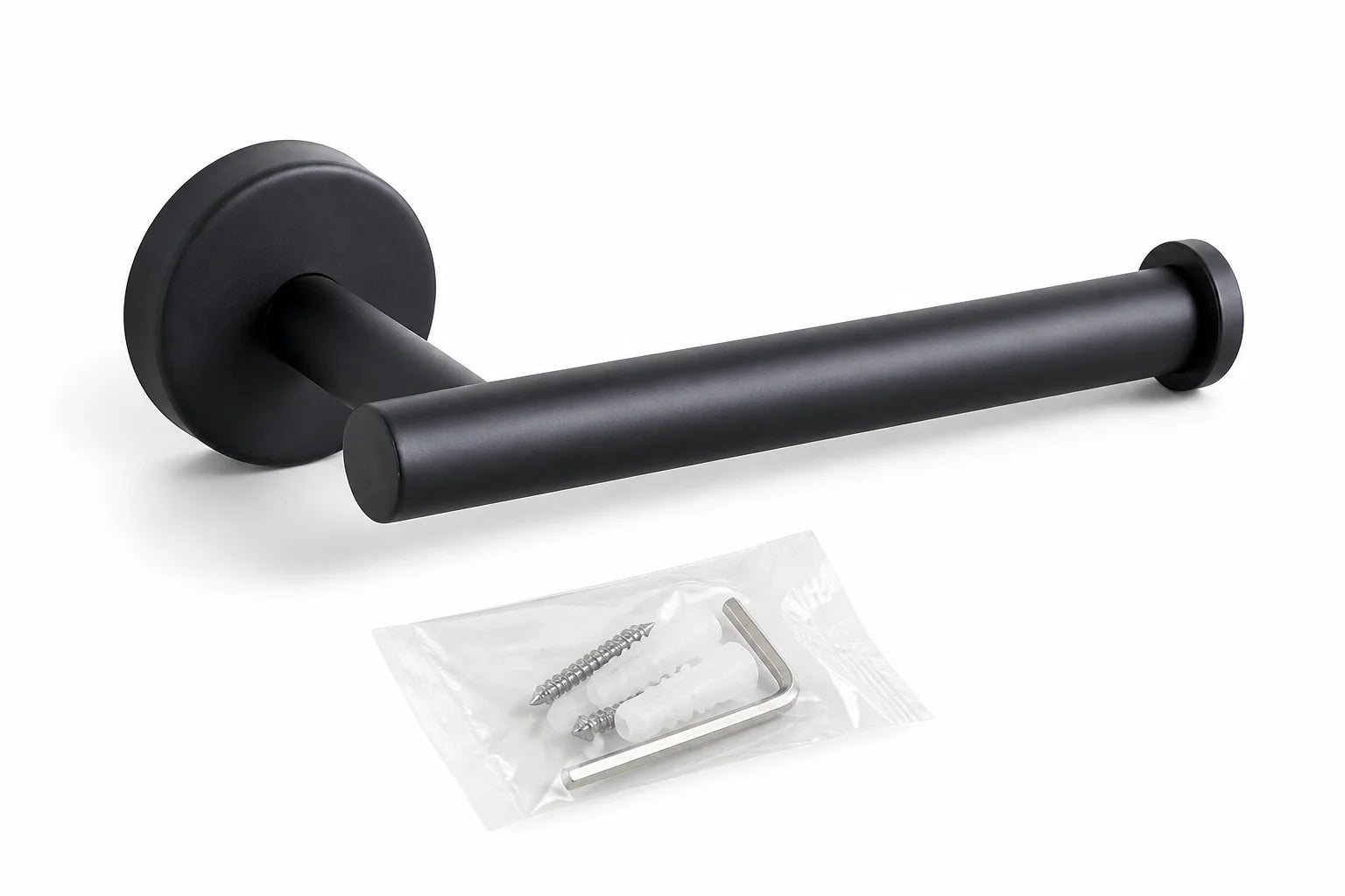 Homefish Black Sliver Adhesive Kitchen Paper Towel Holder Toilet Roll Napkin Tissue Rack Bathroom Accessory