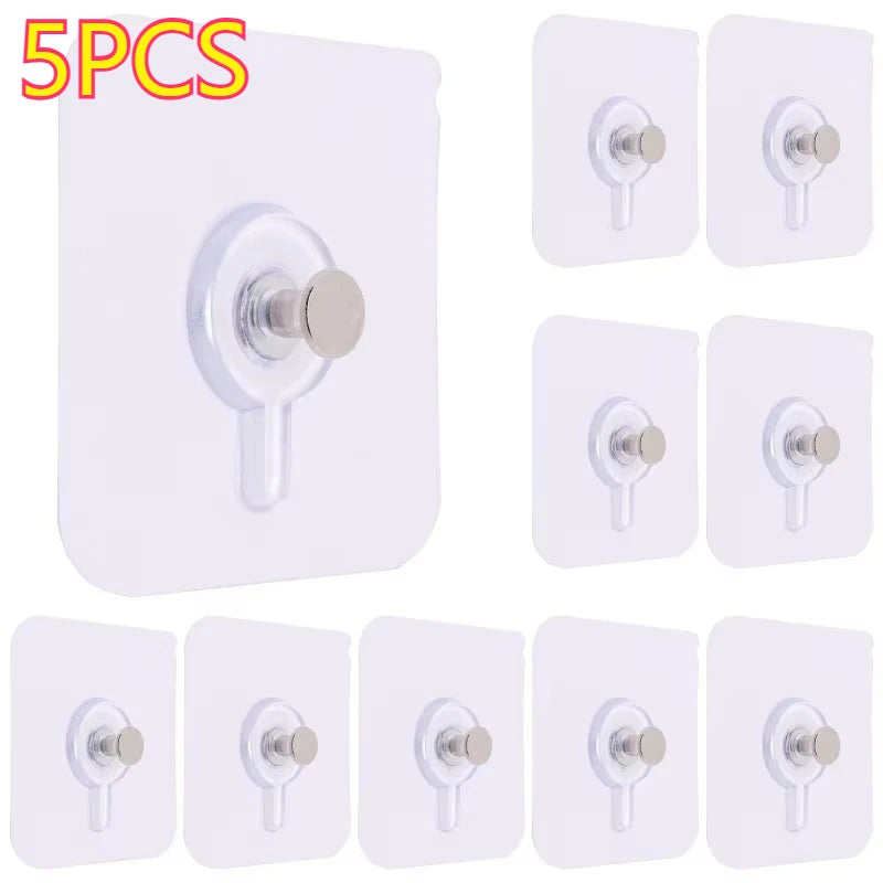 Punch-Free Screw Stickers Wall Picture Non-Marking Hook Invisible Traceless Picture Hanging Kitchen Bathroom Hanger Hook