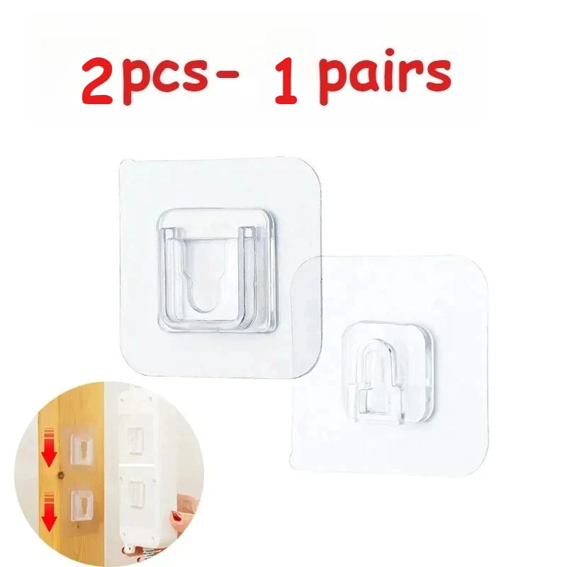 Double-Sided Self Adhesive Wall Hooks for Hanging Traceless Waterproof Oilproof Kitchen Bedroom Wall Hook Storage Holder Storage