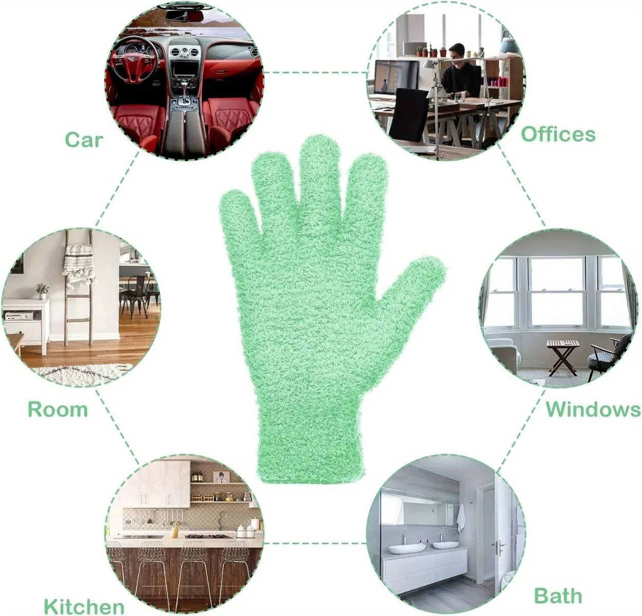 1 Pc Stretchable Breathable Microfiber Dusting Glove Non-Waterproof Cleaning Gloves for Cars Boats RVs Pools Home Kitchen