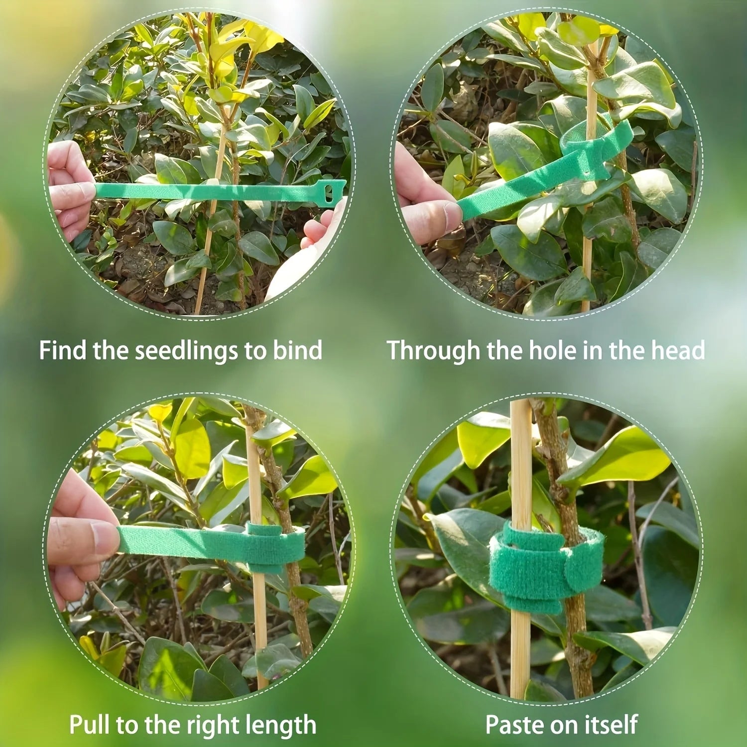 100pcs Reusable 6-Inch Adjustable Non-Slip Nylon Plant Ties with Hook and Loop Fasteners, for Climbing Plants, Support