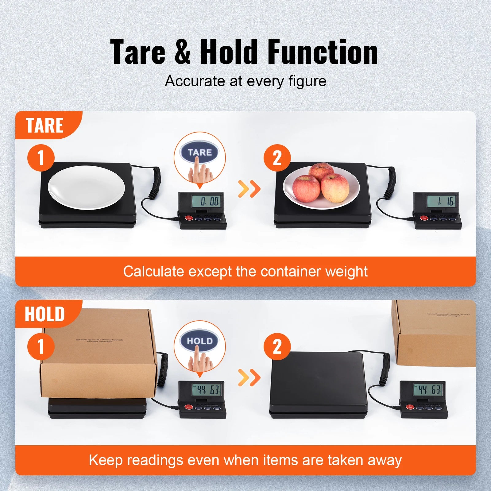 SucceBuy 110 lbs Digital Postal Shipping Scale with Timer 90° Foldable LCD Screen AC/DC Powered Package Scale for Laggage Home