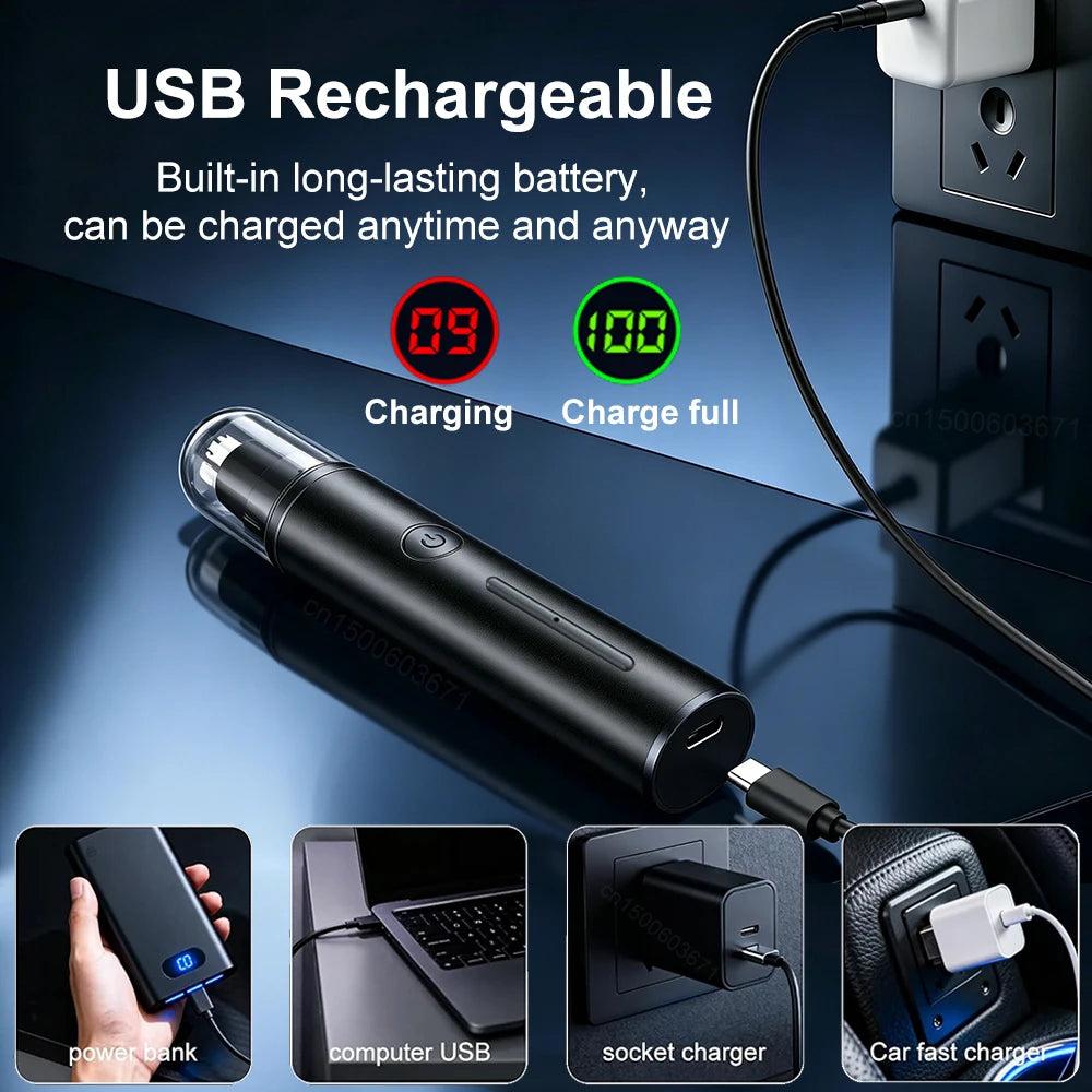 Nose Hair Trimmer for Men Electric Nose Hair Clipper Portable Nose and Ears Hair Trimmer USB Rechargeable Mini Nose Hair Removal