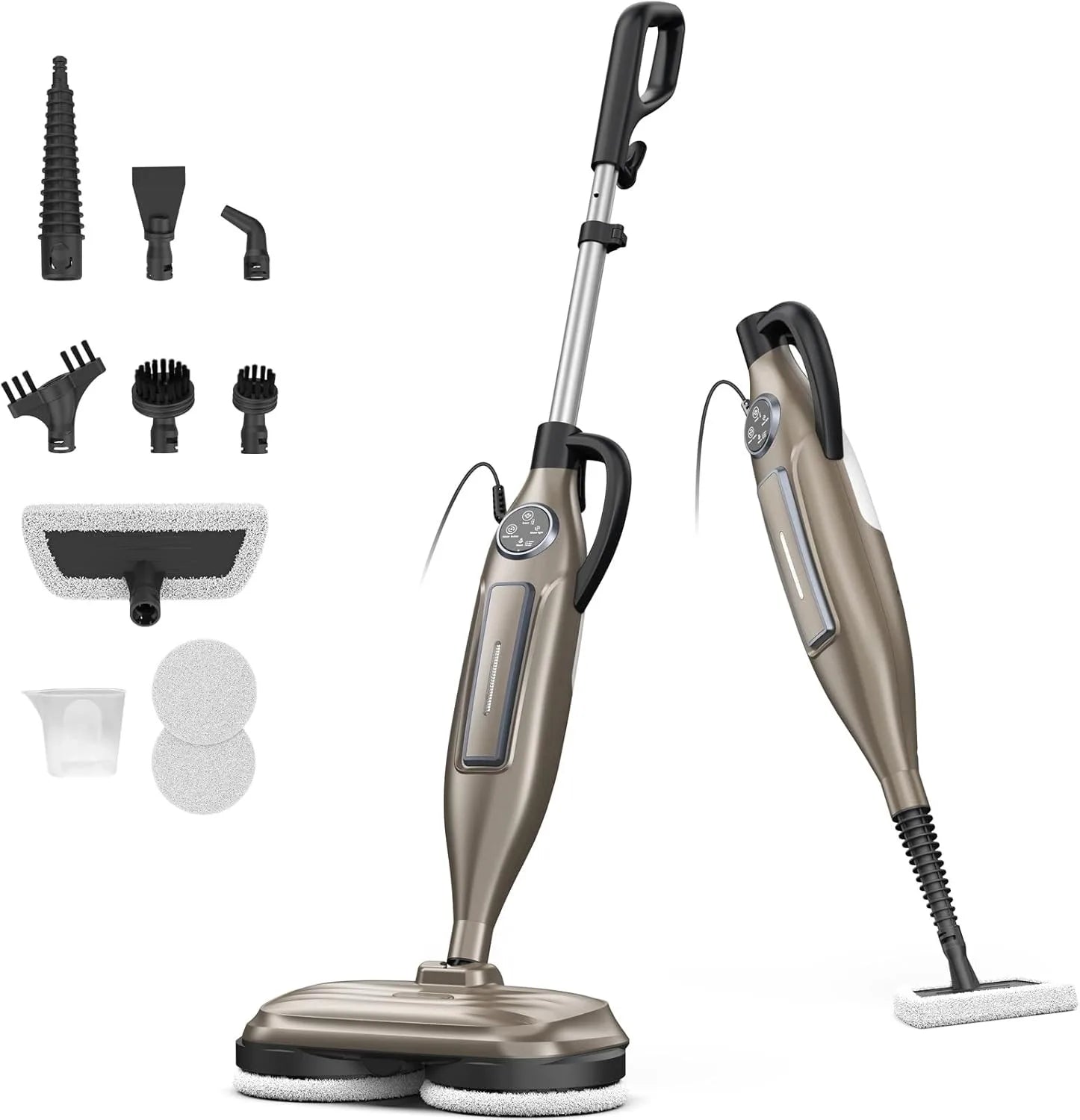 DEVOAC VM6 Steam Mop Cleaner with Rotating Mop Pad 10 in 1 Lightweight Spin Mop 1300W Powerful Floor Steamer for Home Hardwood