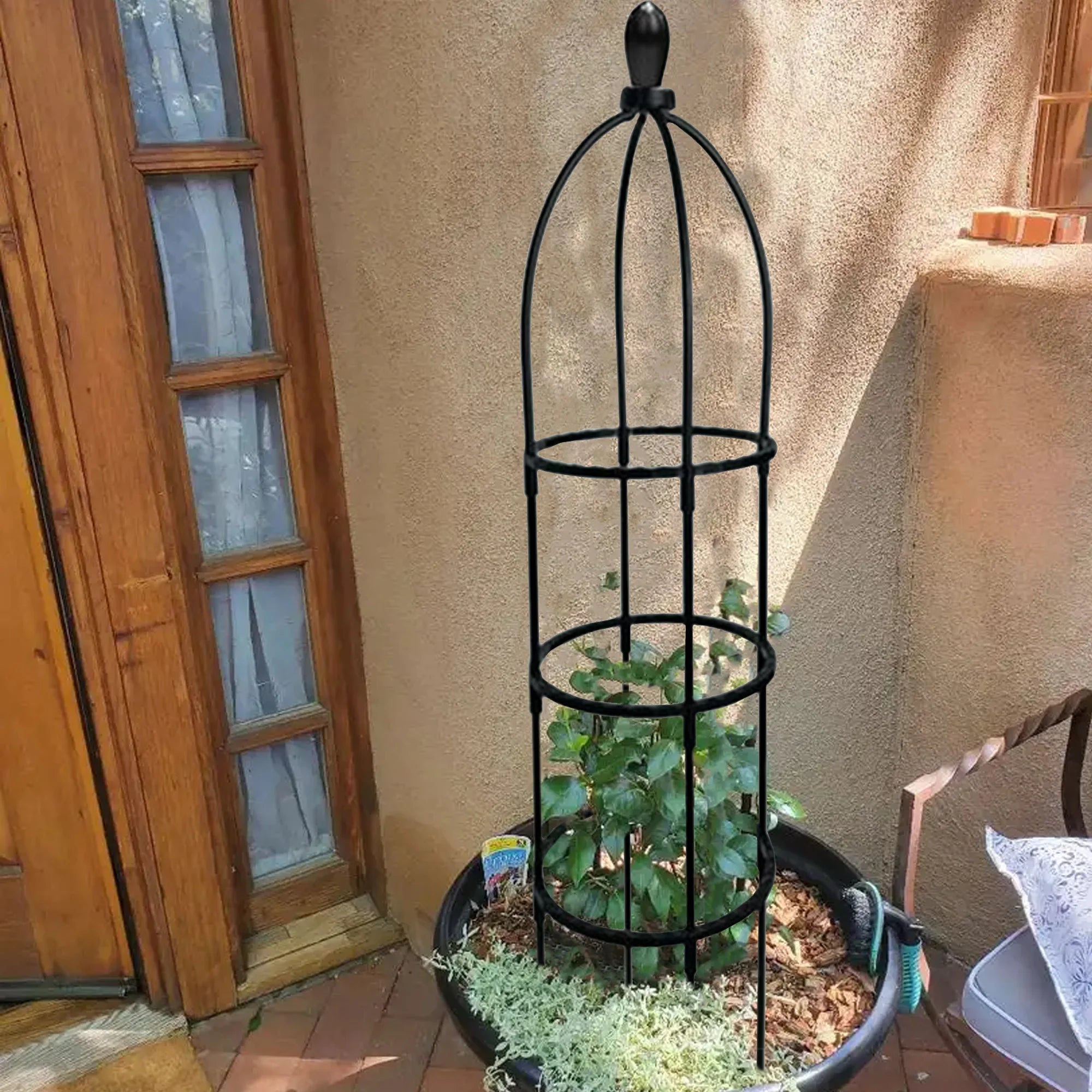 Black Garden Trellis, Plant Climbing Support Frame, Durable Plastic, Potted Plants, Indoor/Outdoor Climbing Plant Support