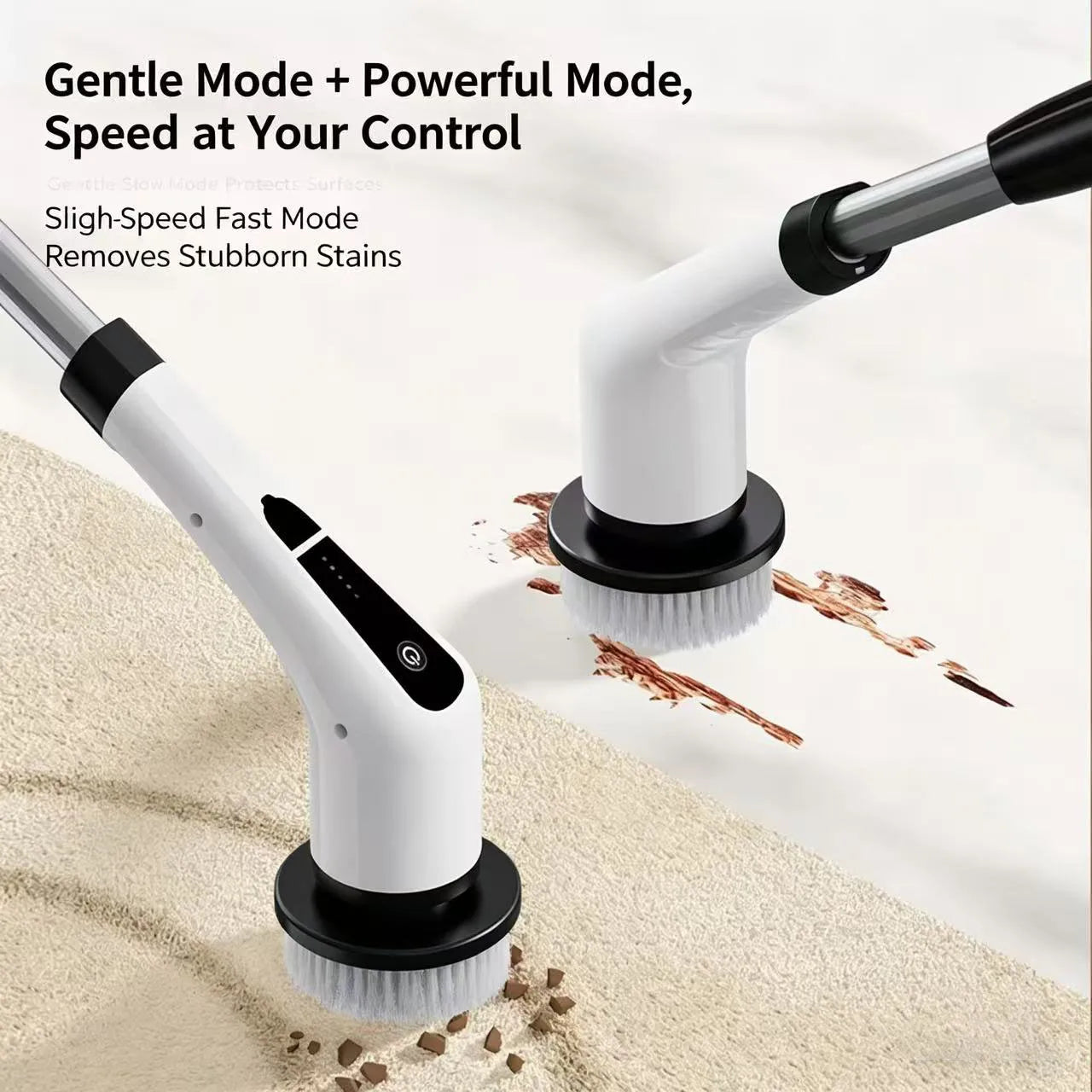 1set, Electric Cleaning Brush, Electric Rotary Floor Scrubber, Wireless Electric RotaryScrubber, Replaceable 8 Brush Heads And