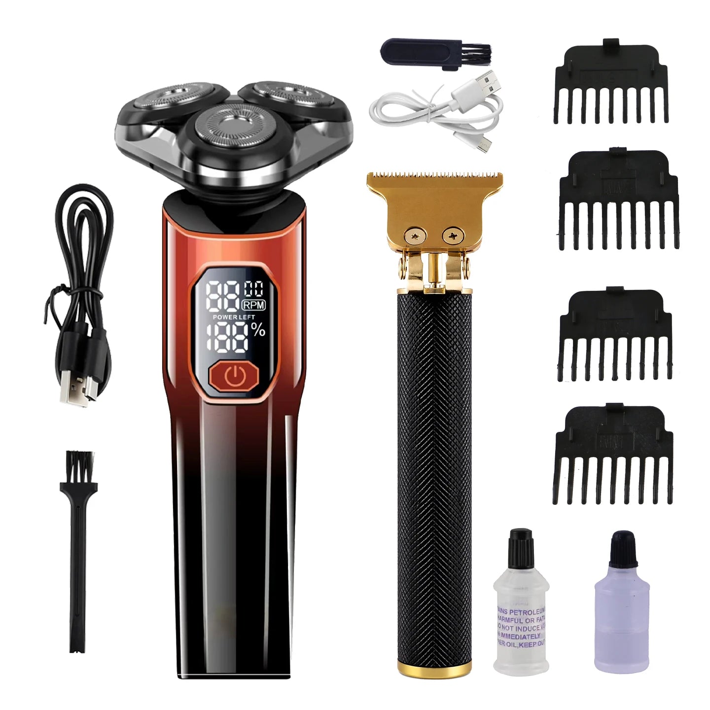 OMUONE Electric Shaver Set For Men Electric Razor Body Hair Clipper Cutting Shaving Machine for Men Beard Trimmer Rechargeable