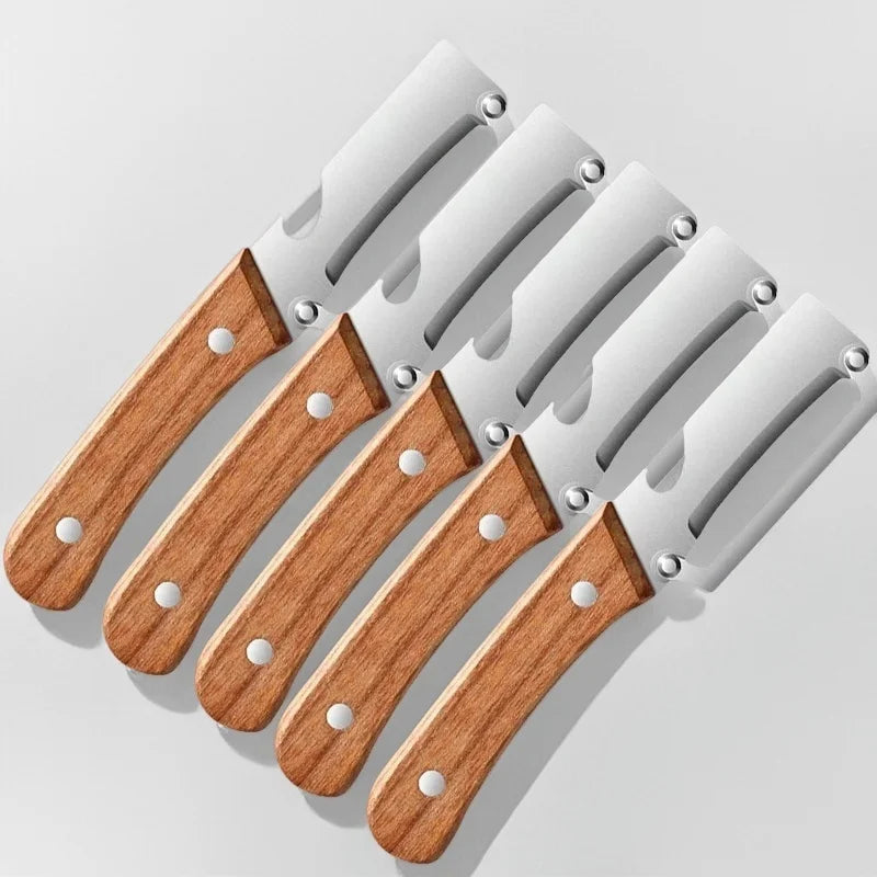 2PC Set Kitchen Peeler Stainless Steel Vegetable Peeler Wooden Handle For Peeling And Slicing Fruits And Vegetables Kitchen Tool