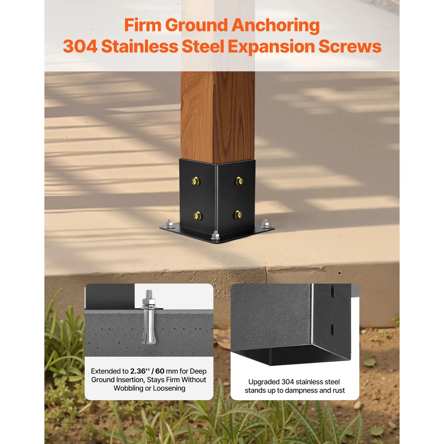 SucceBuy Pergola Kit 4x4 Inch 3-Way Slanted Bracket for 3.5x3.5 Inch Wood Beams, Carbon Steel Pergola Bracket for Gazebos Sheds