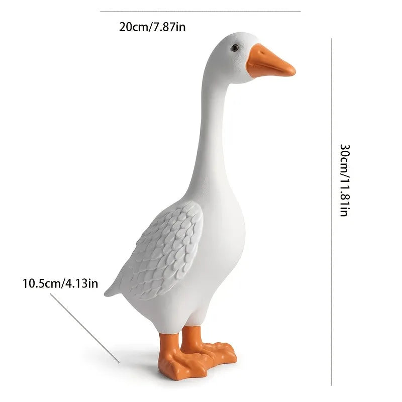 Weather Resistant Resin Goose Garden Statue, Outdoor Porch Goose Figurine for Patio, Lawn, Yard, Farmhouse & Garden Decor