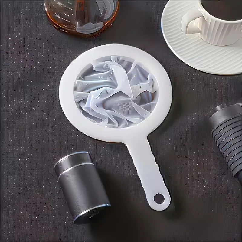 1PC Fine Mesh Strainer Spoon for Coffee, Milk, Soy, and Yogurt 200 Mesh Nylon Filter For Kitchen Dining Gadgets