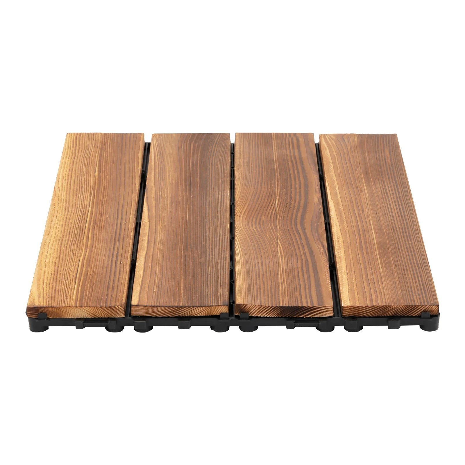 12''x12'' 36Pcs Patio Deck Tiles Wood Plastic Composite Interlocking Decking Tiles for Indoor & Outdoor Waterproof Brown