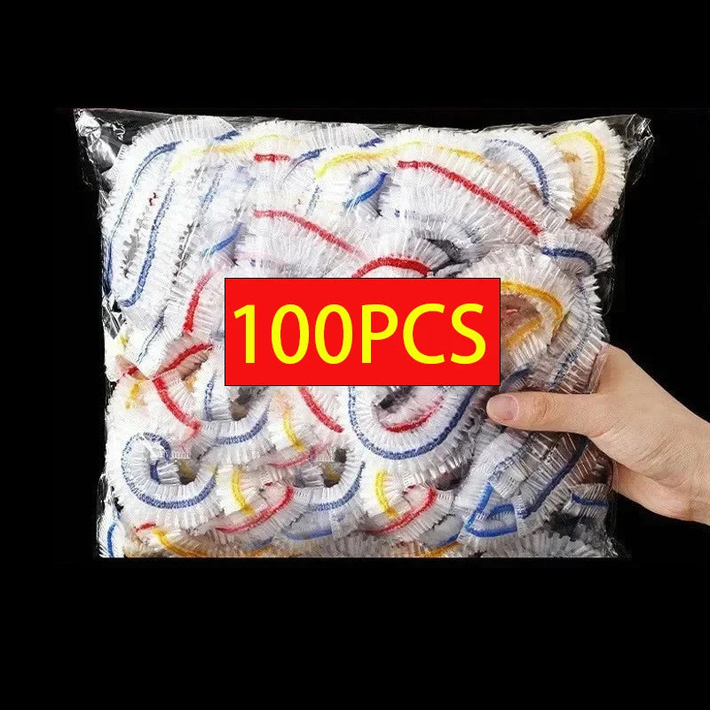 Transparent Elastic Cling Film Cover Fruits Foods Hair Covers Barthroom Kitchen PE Lids Storages Freshness Seal Wraps Disposable