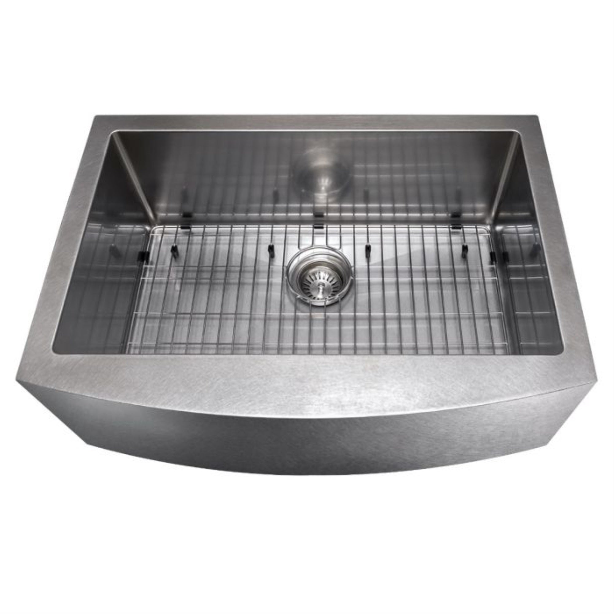 Zline 30'' Zermatt Farmhouse Apron Mount Single Bowl Fingerprint Resistant Stainless Steel Kitchen Sink With Bottom Grid (Sas-30