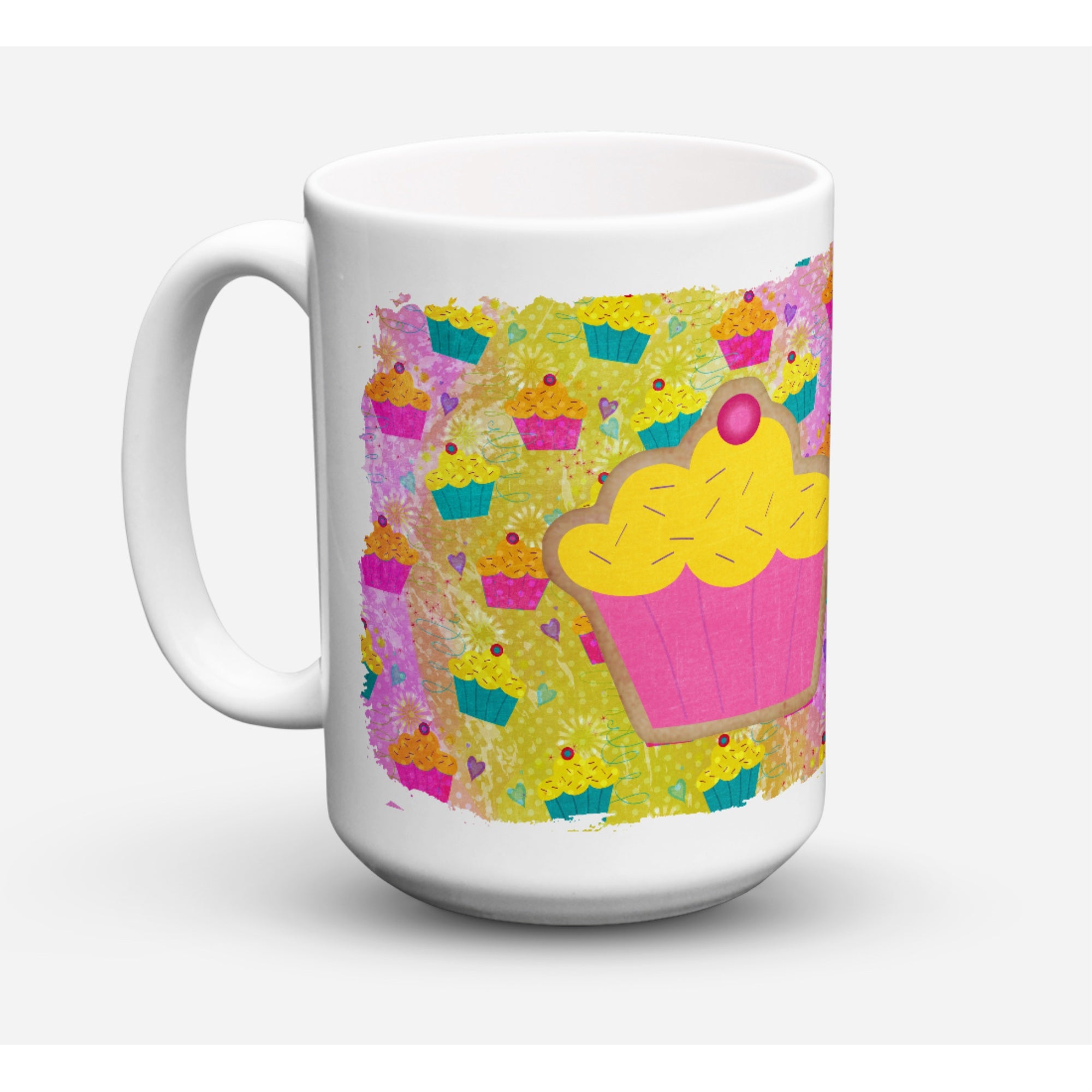 Carolines Treasures SB3003CM15 Cupcake Dishwasher Safe Microwavable Ceramic Coffee Mug 15 oz Multicolor
