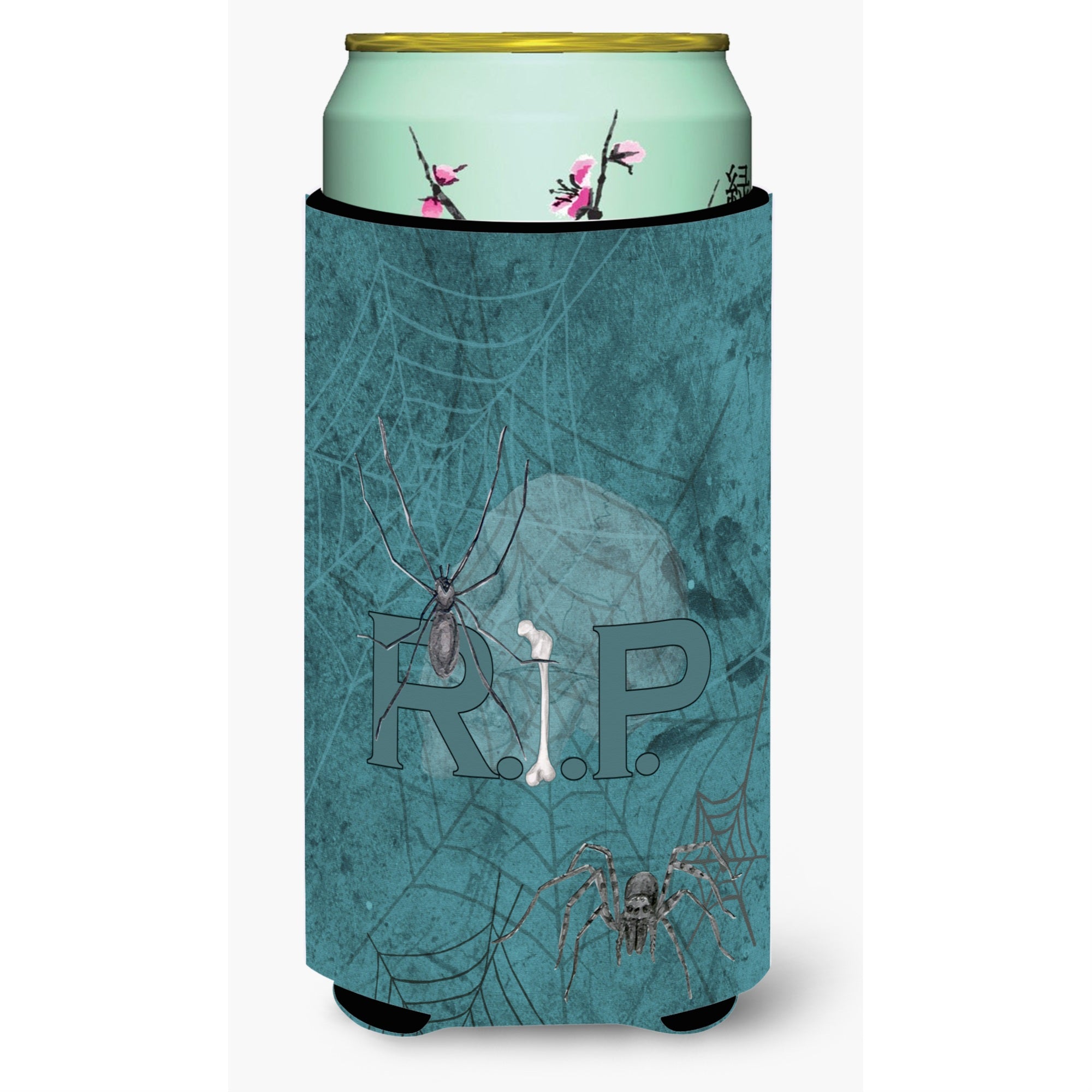 Rip Rest In Peace With Spider Web Halloween  Tall Boy Beverage Insulator Beverage Insulator Hugger
