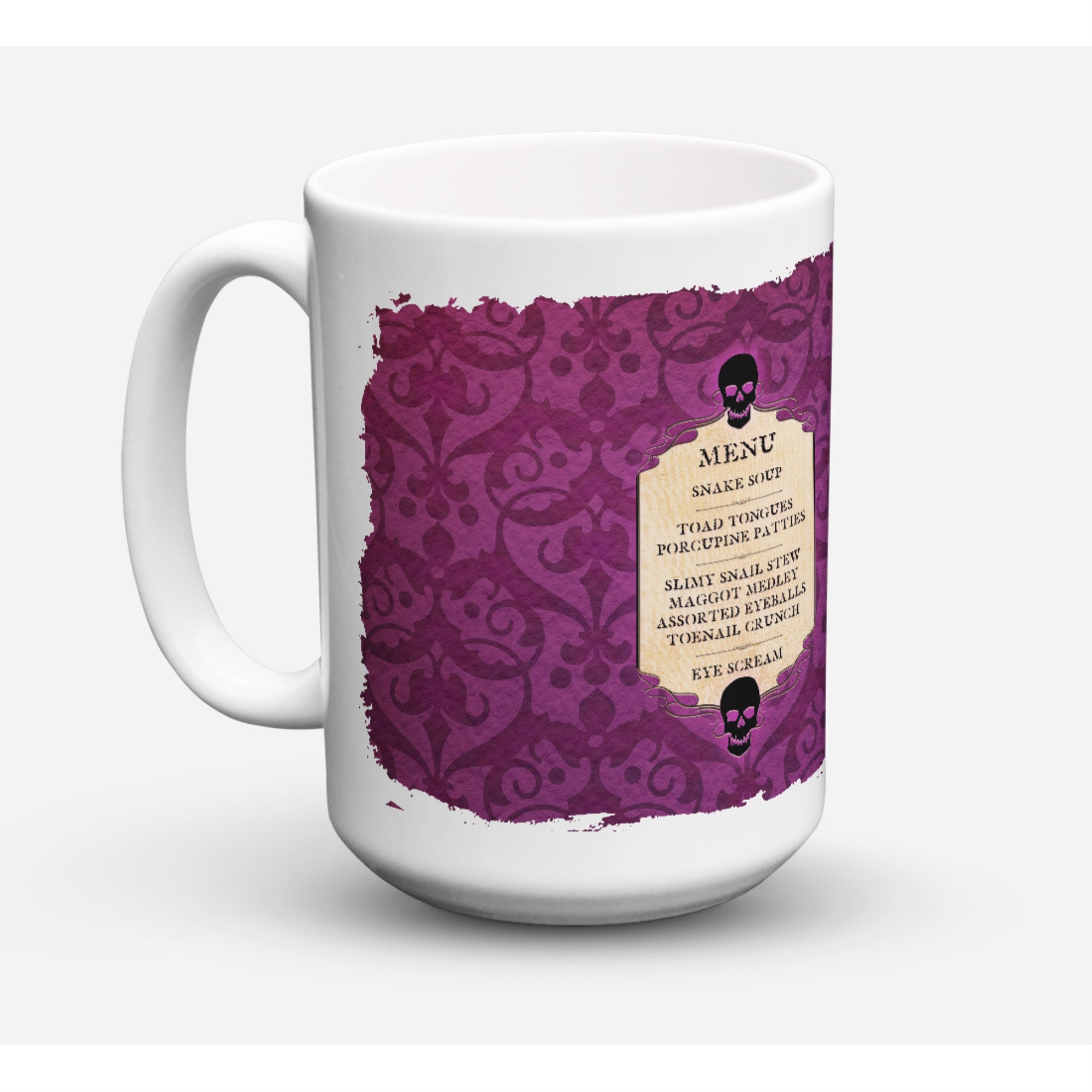 Carolines Treasures SB3005CM15 Goulish Menu Including Eye Screen Snake Soup Halloween Coffee Mug 15 Oz 15 oz Multicolor