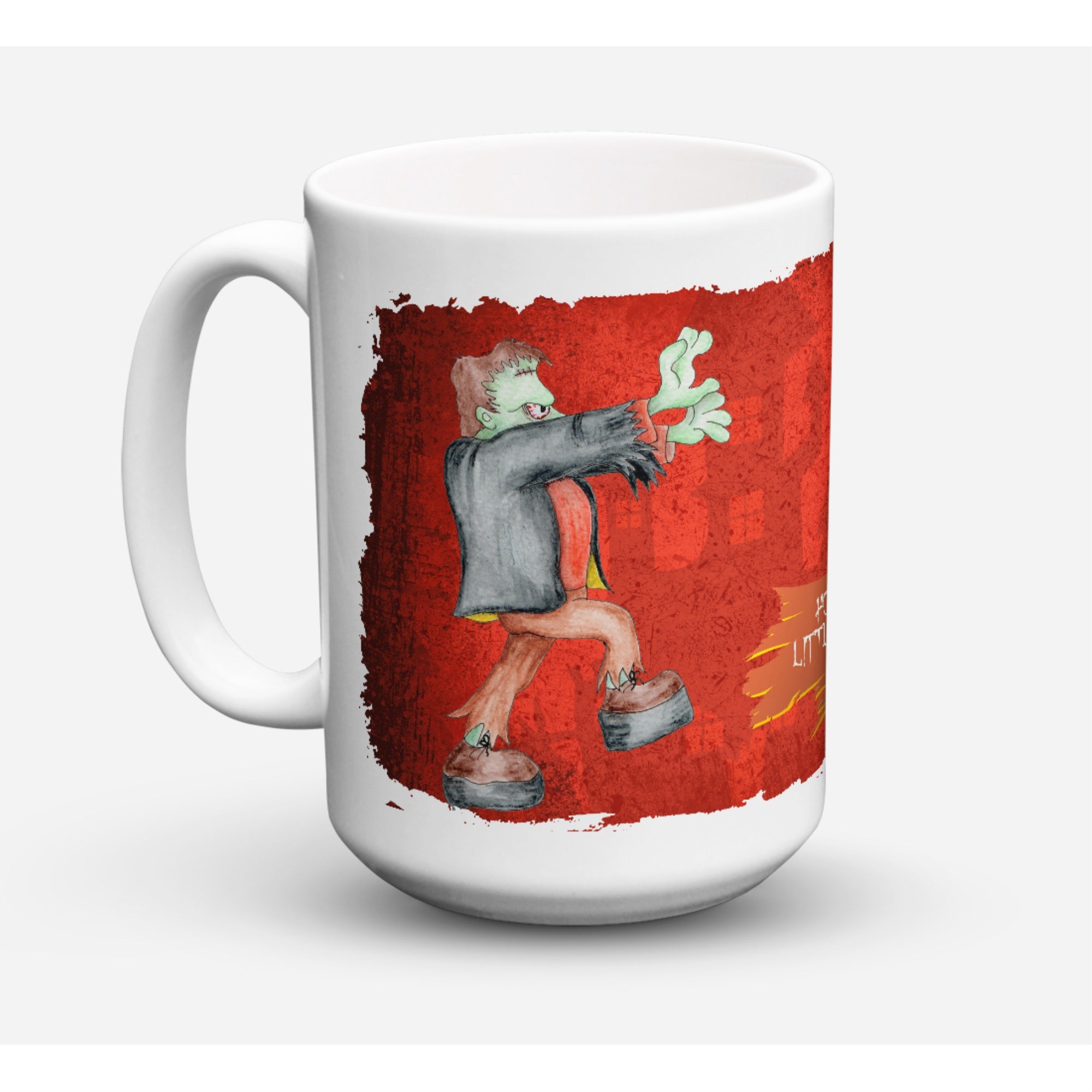 Carolines Treasures SB3007CM15 Little House Of Horrors With Frankenstein Halloween Microwavable Ceramic Coffee Mug 15 oz Multic