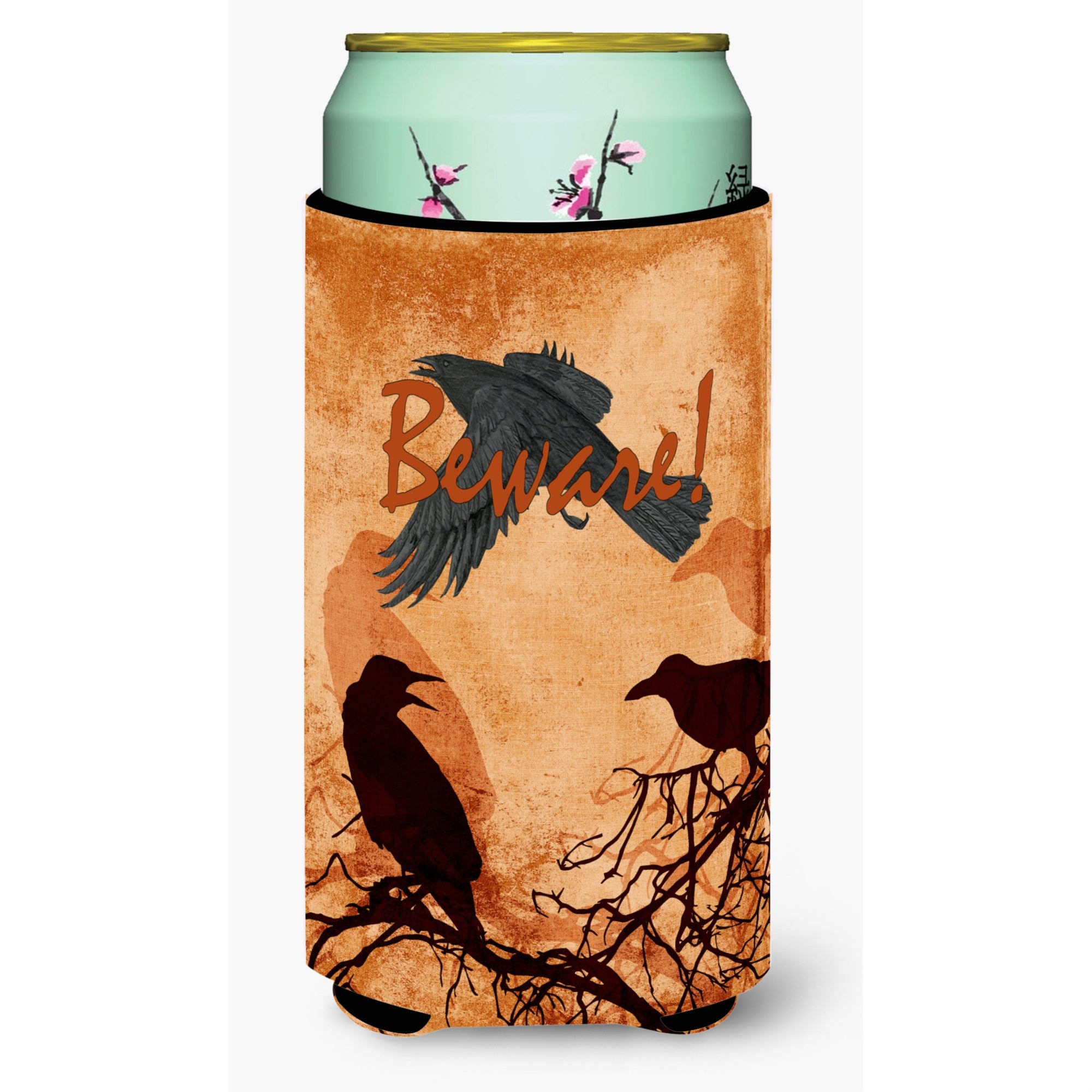Beware Of The Black Crows Halloween  Tall Boy Beverage Insulator Beverage Insulator Hugger